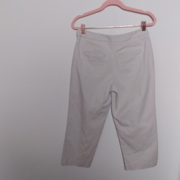 Talbots Vintage 90s Stretch Tan Pull On Capri Cropped Khaki Pants Size 4 - Picture 2 of 10